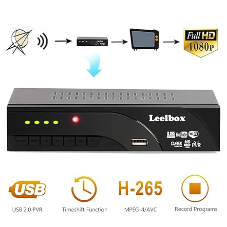 Leelbox DVB-T2 Receiver SCART LAN Full-HD-HEVC-DVB-T2 1080p Digitaler Terrestrischer (HDTV, HDMI, LAN, Scart, Dolby, Mediapla