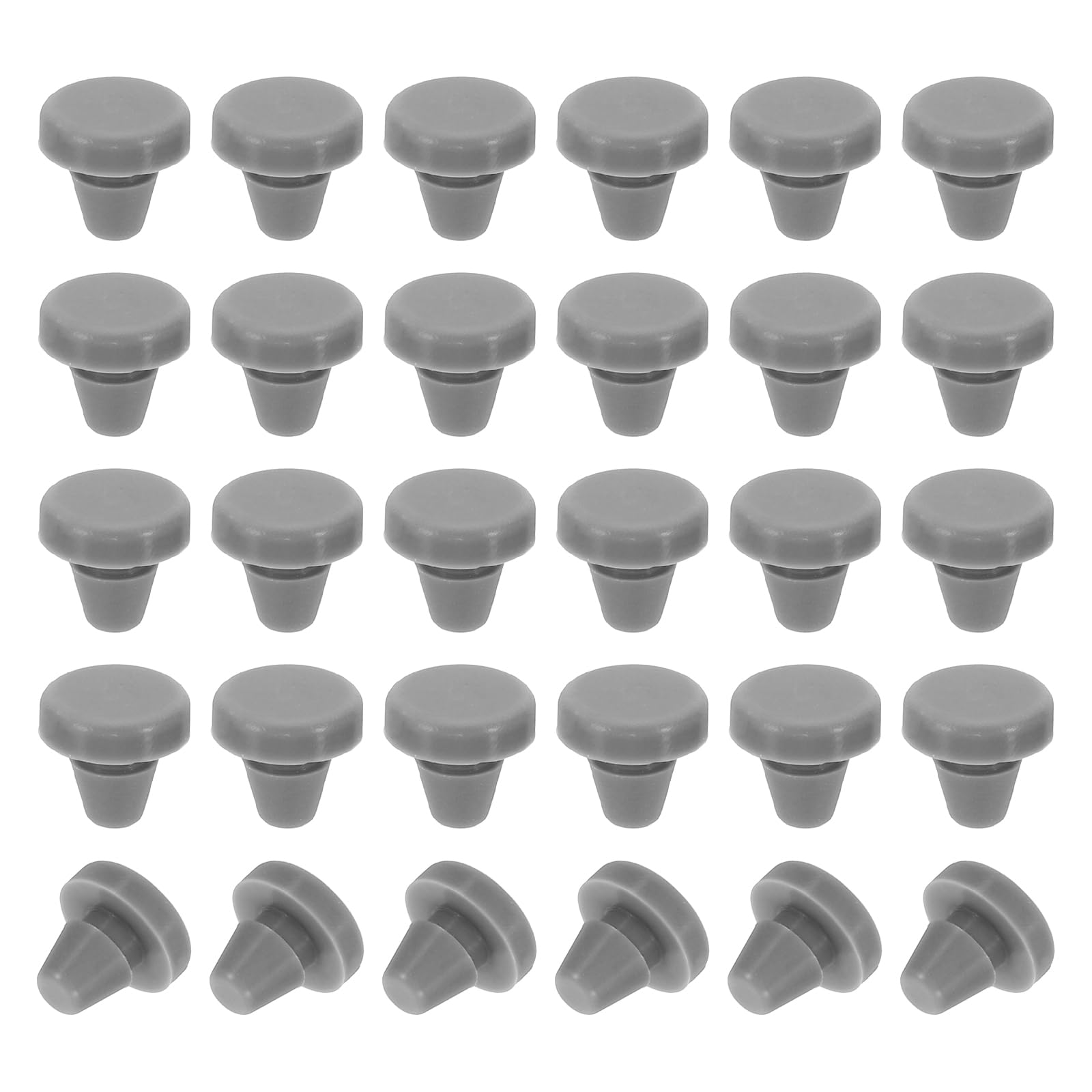 PATIKIL 5mm Diameter Silicone Round Snap, 40 Pcs in Type Locking Furniture Hole Plug Button Thick Head Protective Cover Fit for 5-5.5mm Hole for Seal Bulkhead Cylinder, Grey โ image 1