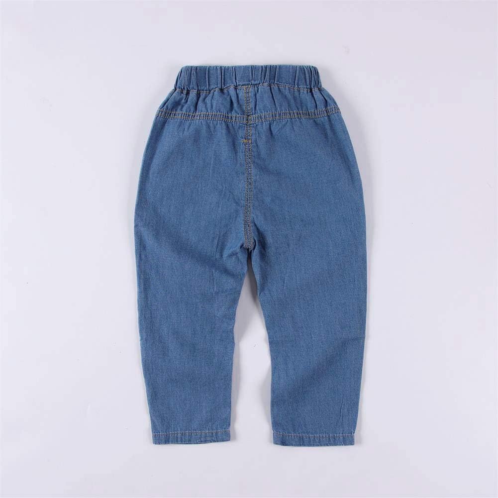 MODNTOGA Toddler Kid Boys Girls Elastic Waist Denim Jeans Pants Blue: Clothing