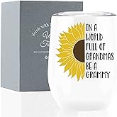 Onebttl Grammy Gift, Sunflower Grandma Gifts, 12oz Stainless Steel Insulated Tumbler for Sunflower Lovers, Perfect for Mother's Day, Birthday