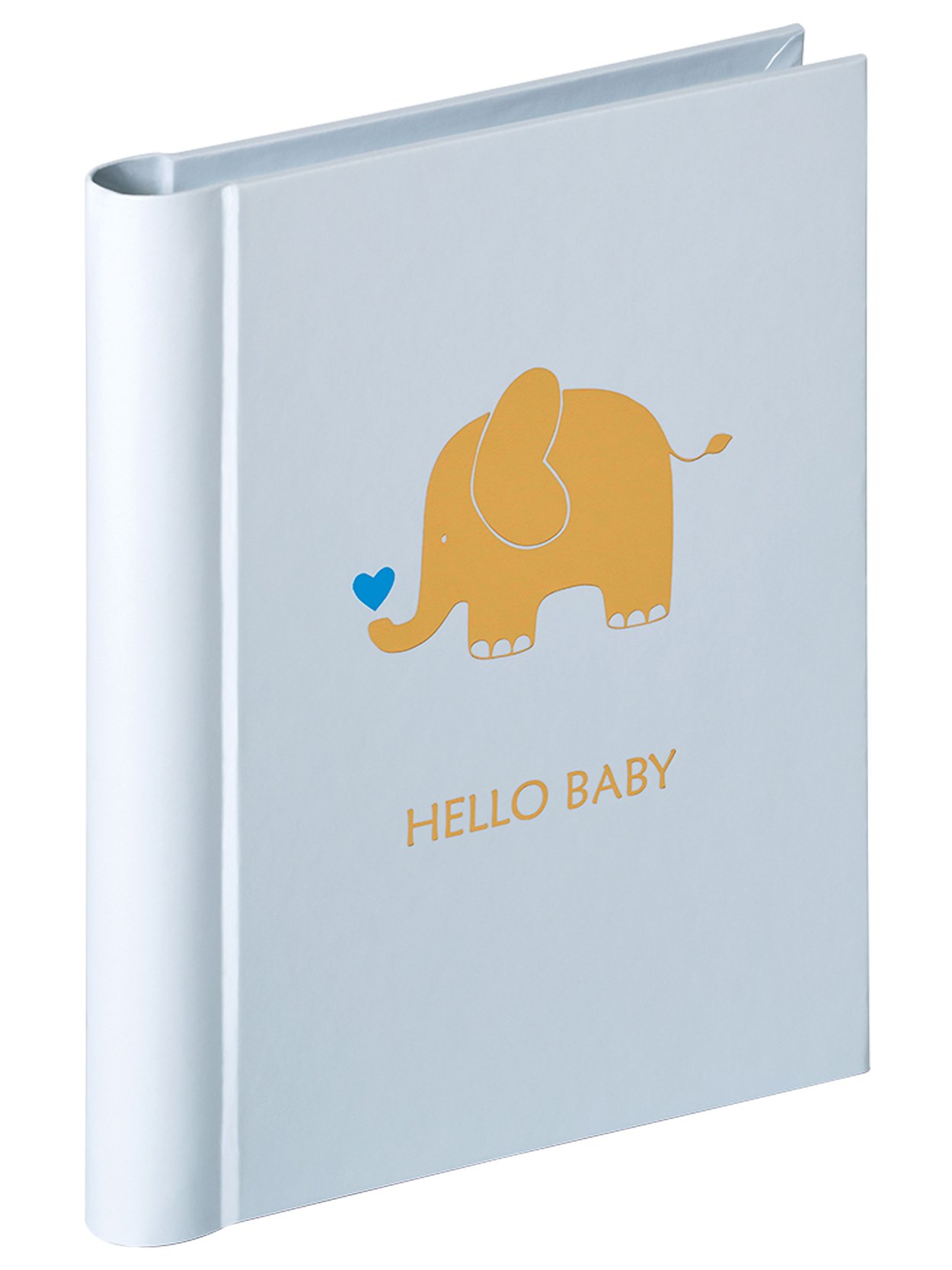 walther Design Photo Album Blue 30 Photos 11,5 x 15,5 cm Mini Album with Embossing and Ribbon Binding Baby Animal MA-148-L