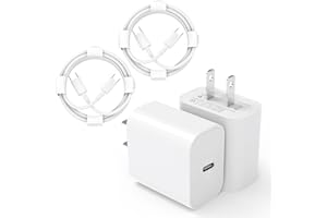 DJYQWIN iPhone 16 Charger Fast Charging, USB C Charger 2-Pack 20W Type C Charger Block for iPhone 16/15 / 14 / iPad Pro/AirPods and More (2-Pack 6 ft USB C Cable Included)