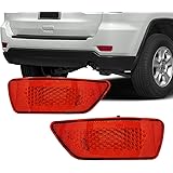 GSRECY Rear Bumper Trim Reflector Light Lamp Replacement for Jeep Grand Cherokee Compass Dodge (Pair)