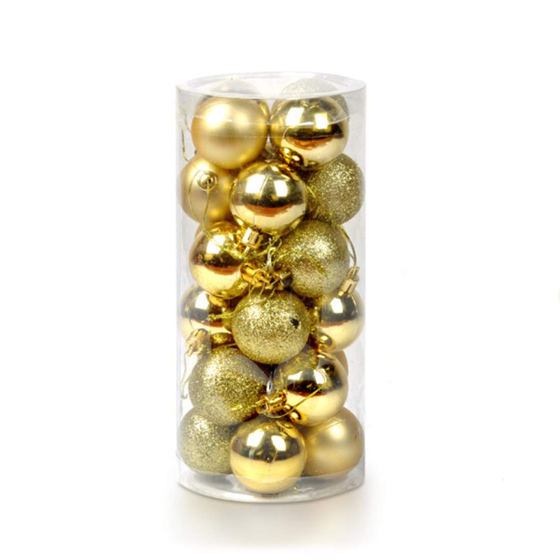 Ectkuee 24pcs Christmas Tree Baubles Red Balls Onaments Shatterproof Decorations by Art Beauty,Wedding Decoration (60mm-Gold)