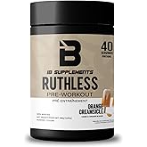 Iron Brothers Ruthless High Stim Pre Workout Powder – Orange Cream Flavor – 7g Citrulline Malate, 3.2g Beta Alanine & Dual Ca