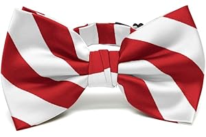 tiemart Men's Pre-tied Adjustable Striped Bow Tie
