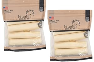 FRANKLY PET Original Frankly - Natural Flavored Beef Chew Dog Retriever Rolls - High Protein Collegen Packed - Made in The U.S.A. - 4 Count 7-8" Roll (Pack of 2-8082)