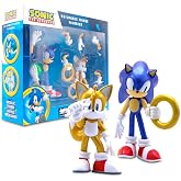 Just Toys &ndash; Sonic the Hedgehog Metallic Sonic &amp; Tails Figure 2-Pack | Two 4-inch buildable Sonic and Tails figures with swappable arms and accessories in a collector window box. Ages 3+.