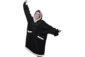 DEPAD Oversized Wearable Blanket Hoodie Sherpa Flannel, Gift for Women Mom, Hoodies Blankets for Women Men Adults