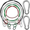 4 Stück Sicherheit Edelstahl Tethers, yucool bunt Beschichtete Lanyards für alle GoPro Hero Serie und andere Kamera-Geräte, 0,2 cm Kabel mit Durchmesser – Rot, Grün, Silber, Schwarz