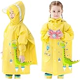 Hovkib Kids Raincoat Toddler Rain Poncho Girls Boys Rain Coat Hooded Waterproof Rain Jacket Children Rain Suit 2-8 Years