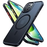 TORRAS Magnetic Shockproof for iPhone 15 Case iPhone 14 Case, 12FT Military Grade Drop Protection, Translucent Slim Protective Anti-Scratch, Black