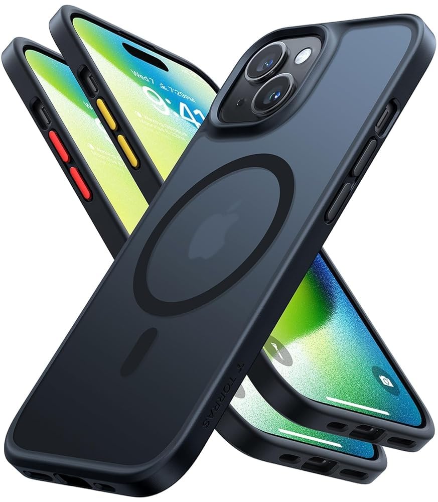 Photo 1 of TORRAS Magnetic Shockproof for iPhone 15 Case iPhone 14 Case, 12FT Military Grade Drop Protection, Translucent Slim Protective Anti-Scratch, Black