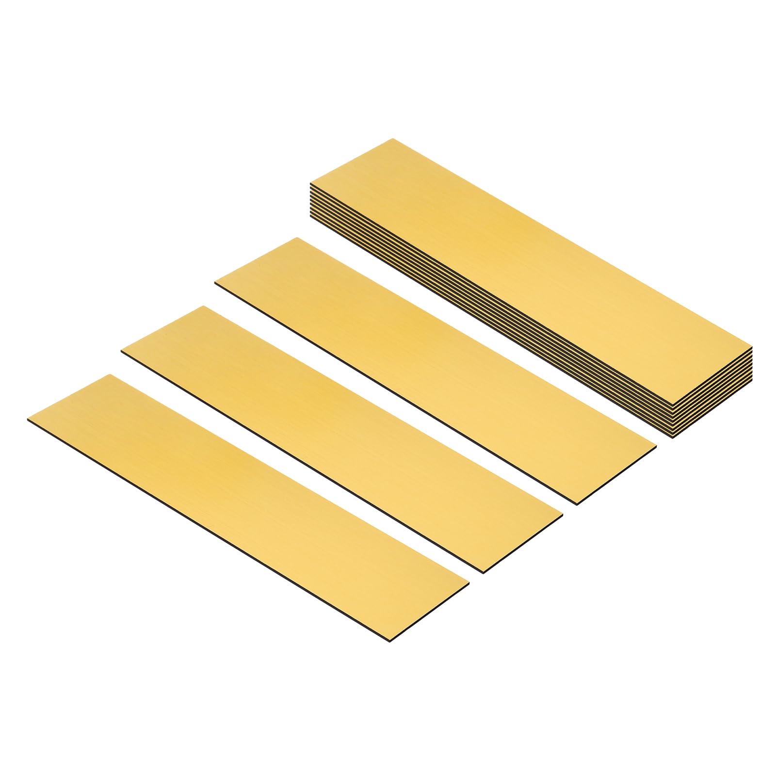 PATIKIL 8"x2" Blank Name Plates, 12 Pack Custom Engraved Name Plate Rectangle Laser Engraving Blanks for Personalized Nameplates Office Desk DIY Painting Supplies, Gold, Black