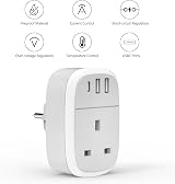 Cyzbim European Plug Adapter UK to EU 32W USB C Fast Charger Grounded view 3