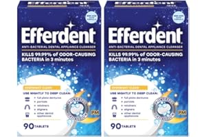 Efferdent PM Overnight Anti-Bacterial Denture Cleanser Tablets 90 ea (Pack of 2)