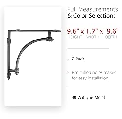 NACH Industrial Shelf Brackets 10 inch, Decorative