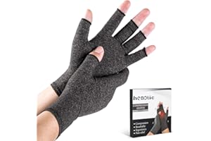 HENOTIC Arthritis Compression Gloves for Women Men, Fingerless Breathable & Moisture Wicking Compression Gloves for Relieving Carpal Tunnel Aches, Rheumatoid Pains, Joint Swell