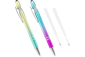 aigHOMnE 2 Pieces Weeding Tool for Vinyl, Precision Pin Pen Weeding Pen Tools with Extra 2 refills Quick Air Release Tool Pinpen Vinyl Pen weeder Touch screen pen (Gradient Color, 2Refill)