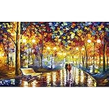 Kisstaker 40x27cm Rhinestone Cross-stitch Lighting Scene DIY Diamond Painting Kits Arts, Crafts & Sewing Cross Stitch