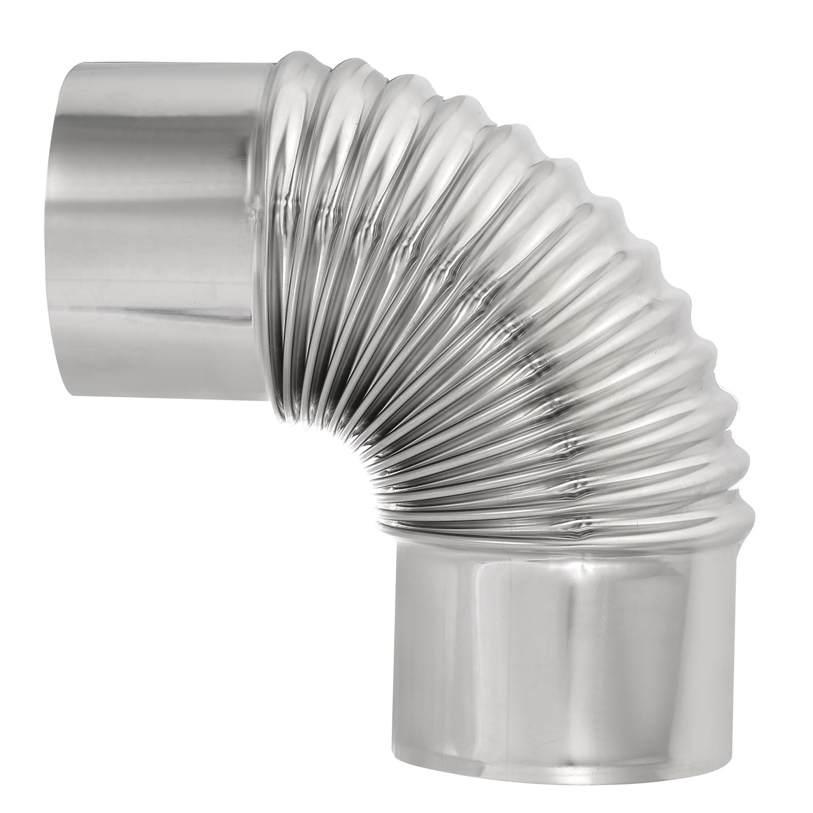 PATIKIL 90 Degree Stove Pipe, 1Pcs 3.15 Inch Elbow Stainless Steel Chimney Flue Extension for Outdoor Camping Tent Wood Stove Accessories Vent Exhaust, 6.69 Inch Length