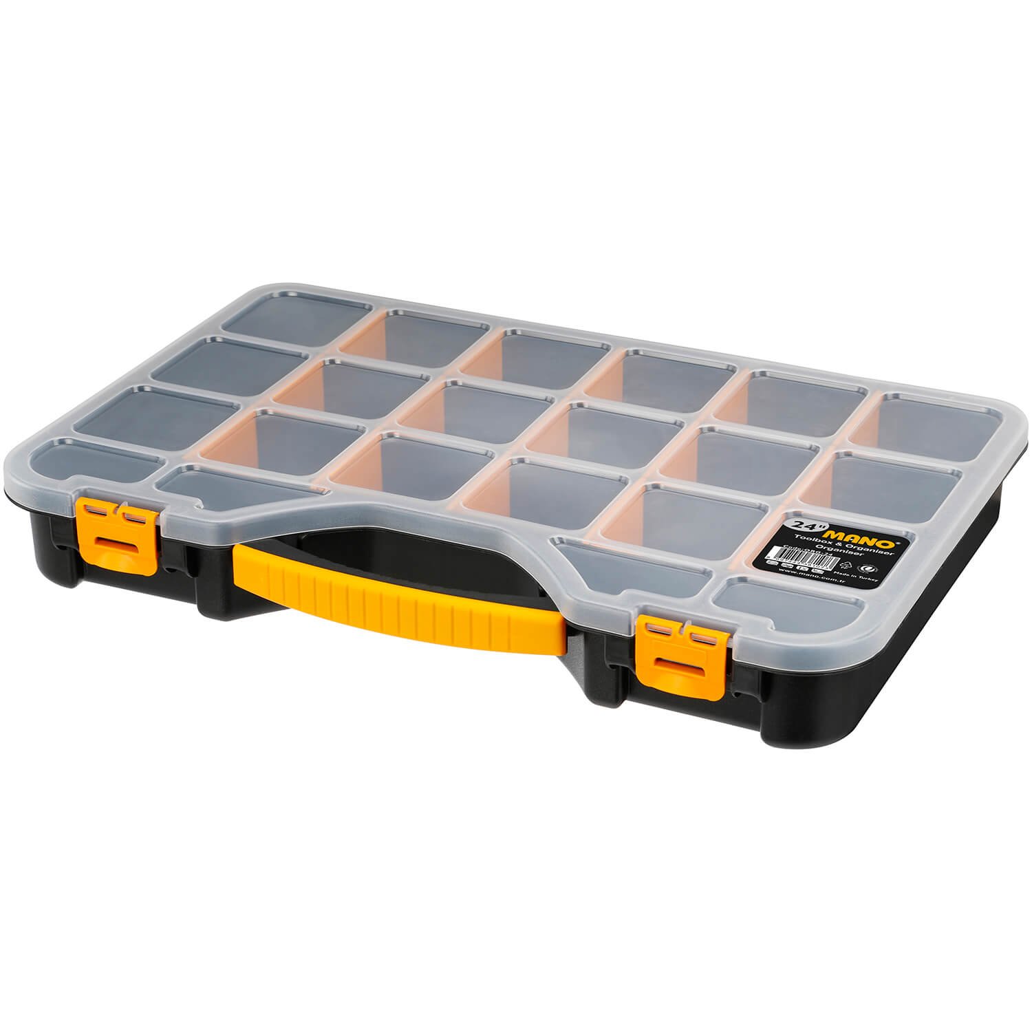Mano 24" Plastic Organiser Storage Box with 20 Adjustable Compartments