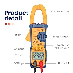 Digital Multimeter Tester 6000 Counts Amp Clamp