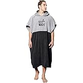 Vulken Extra Large Thick Hooded Beach Towel Changing Robe. Surf Poncho Men for Easy Change in Public. Quick Dry Microfiber Towelling for the Beach, Pool, Lake, Water Park. L/XL