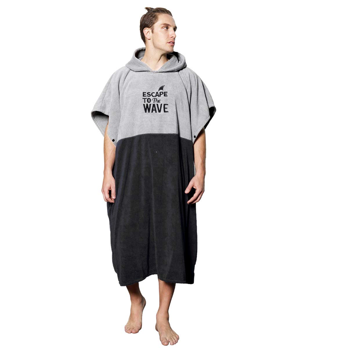 Photo 1 of (4xl) Vulken Extra Large Thick Hooded Beach Towel Changing Robe. Surf Poncho Men for Easy Change in Public. Quick Dry Microfiber Towelling 