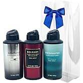 Bath and Body Works Gift Pack for Holiday Deodorizing Body Spray - Graphite, Bourbon and Freshwater 3.7oz each