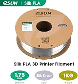 eSUN Silk Metal PLA Filament 1.75mm Silver 1KG Spool Shiny Metallic 3D Printer view 2