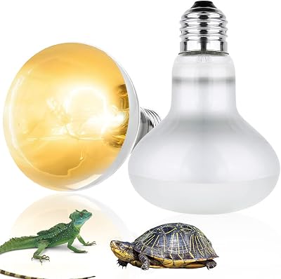 Lotvic 2 Pack 100W Reptile Heat Lamp E27 UVA Daylight Bearded Dragon Lamp