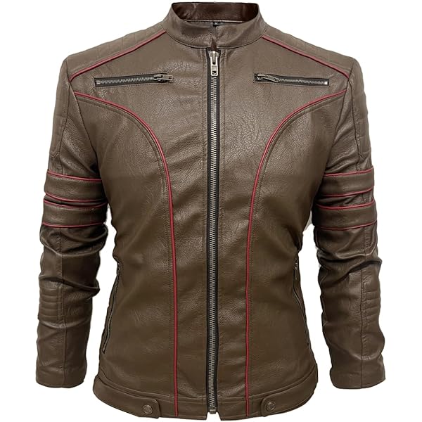 ZNZHKR Men's 70s Pu Leather Trench Coat Motorcycle Punk Long