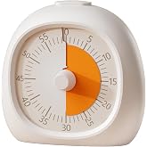 NUOSWEK 60 Minute Visual Timer for Kids,Countdown Timer for Teaching,Magnetic Back Silent Timer Time Management Tool for Study Classroom Teaching Office Meeting Kitchen Cooking (White)