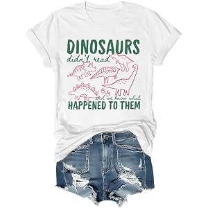 Dinosaurs Didn't Read and We Know Shirt Funny Reading Teacher Student Tee