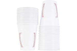 Neliblu Baseball-Themed 16 oz Plastic Cups, Pack of 30, Suitable for Birthday Party Supplies and Game Day