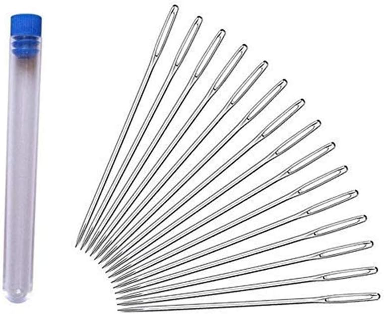 Extra Long and Strong Hand Sewing Needles, 15 Pieces 5 Inch Big Eye