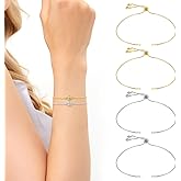 4PCS Adjustable Slider Bracelet Chains for Jewelry Making Rhinestones Ends Extender Chains Silver Adjustable Bracelet Chain for Women DIY Necklace Jewelry Craft Supplies