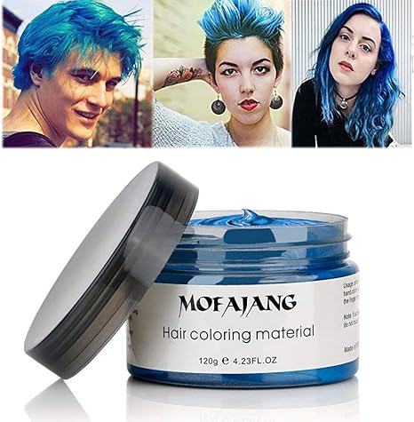 Mofajang Hair Color Wax Instant Blue Hair Color Wax Temporary