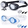 Voph Swimming goggles 2 pack, Anti Fog & UV Swim Goggles, Leak-proof Soft Silicone Swimming Goggles Adult Men Women