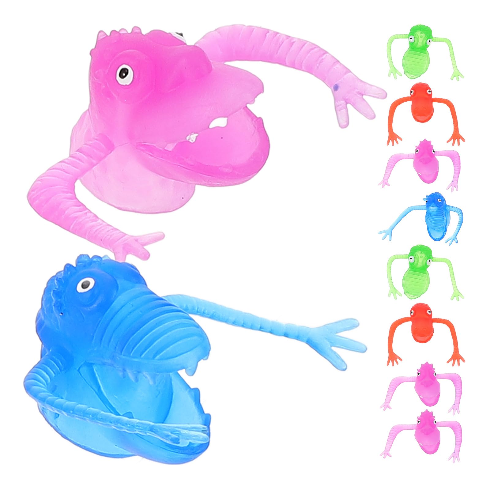 Tomaibaby Dinosaur Finger Puppets 10Pcs Colourful Plastic Toy Set for Kids Party Bag Fillers and Educational Play Small Size for Little Hands