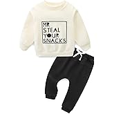 CIZENOFURS Baby Boy Clothes Fall Winter Long Sleeve Sweatshirt with Pants Set Toddler Cute Letter Print Outfits