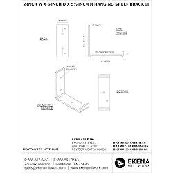 Ekena Millwork BKTM02X06X05HSHSV Steel Bracket