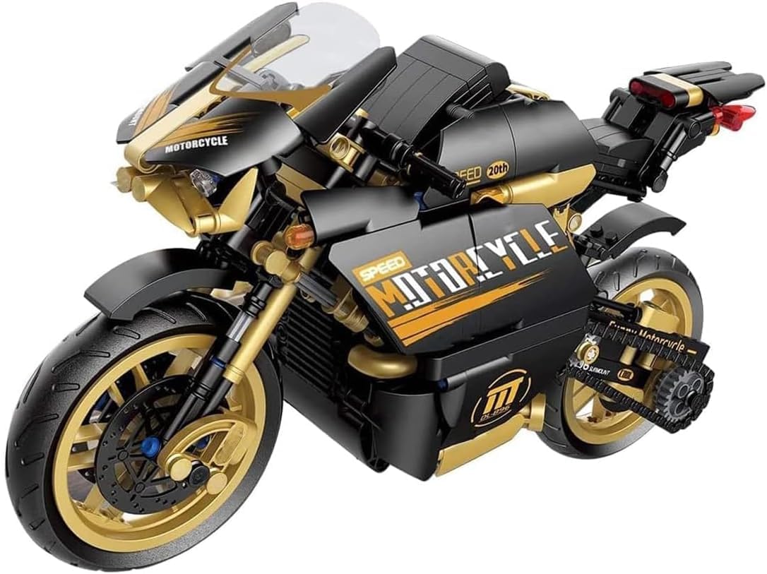 FULHOLPE Motorcycle Building Kits, 832 Pieces Super Motorcycle Set for Adults and Teens, Technology Motorbike Building Set Construction Toys Compatible with Major Brands