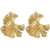 Ginkgo Leaf Earrings for Women, Cute Flower Petal Earrings, Bohemian Floral Petal Dangle Earrings Hypoallergenic, Hawaiian Flower Drop Earrings, Fall Leaf Earrings Studs, Ginkgo Flower Leaf Jewelry