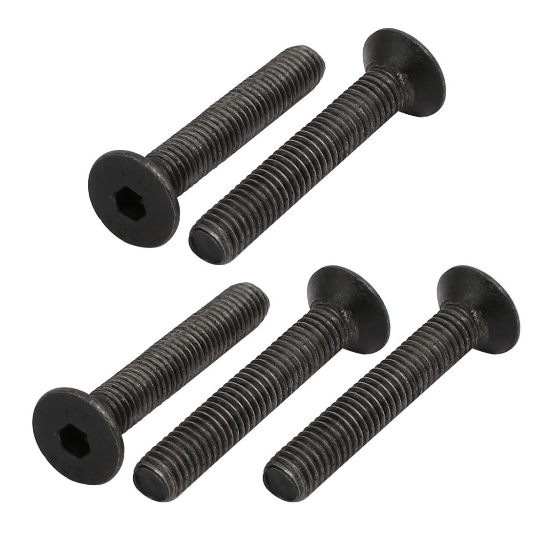 Sourcingmap 5pcs M5x30mm Flat Countersunk Head Hex Socket Left Hand Thread Bolt DIN7991