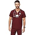 FIGS Chisec Scrub Top for Men – 3 Pockets, Tailored Fit, Squared V-Neck, 4-Way Stretch, Moisture-Wicking Men's Scrubs