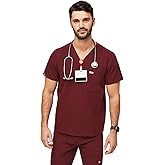 FIGS Chisec Scrub Top for Men – 3 Pockets, Tailored Fit, Squared V-Neck, 4-Way Stretch, Moisture-Wicking