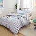 Merryfeel Seersucker Duvet Cover Set,100% Cotton Yarn Dyed Seersucker Textured Duvet Cover Set,3 Pieces Bedding Set - King Navy