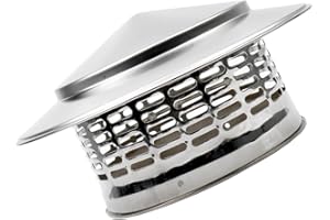 Ankuce Cone Top Chimney Cap, RoundChimney Cover Cap Outside Roof Fireplace Screen Cover Exterior Stove Pipe Topper (Silver, 6in)